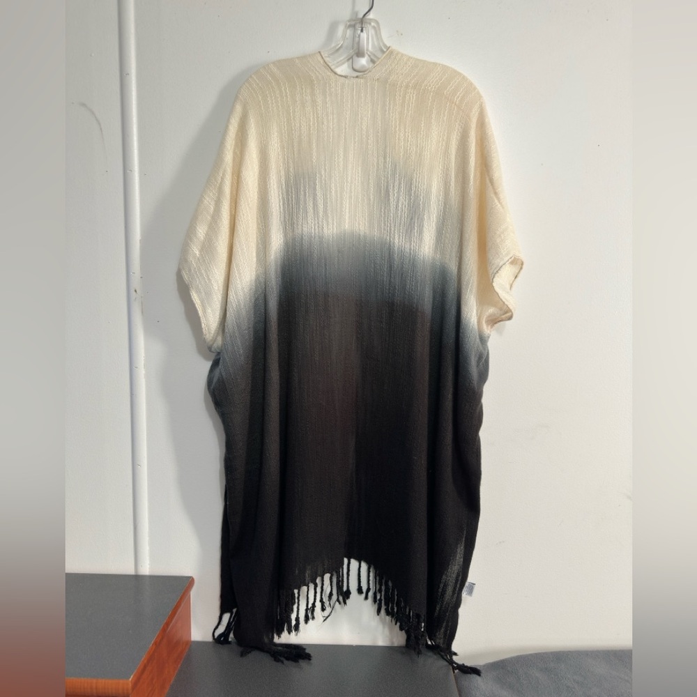Anna & Ava Women's One Size Ombre Kimono Beach Cover Open Front Fringe - Picture 2 of 9